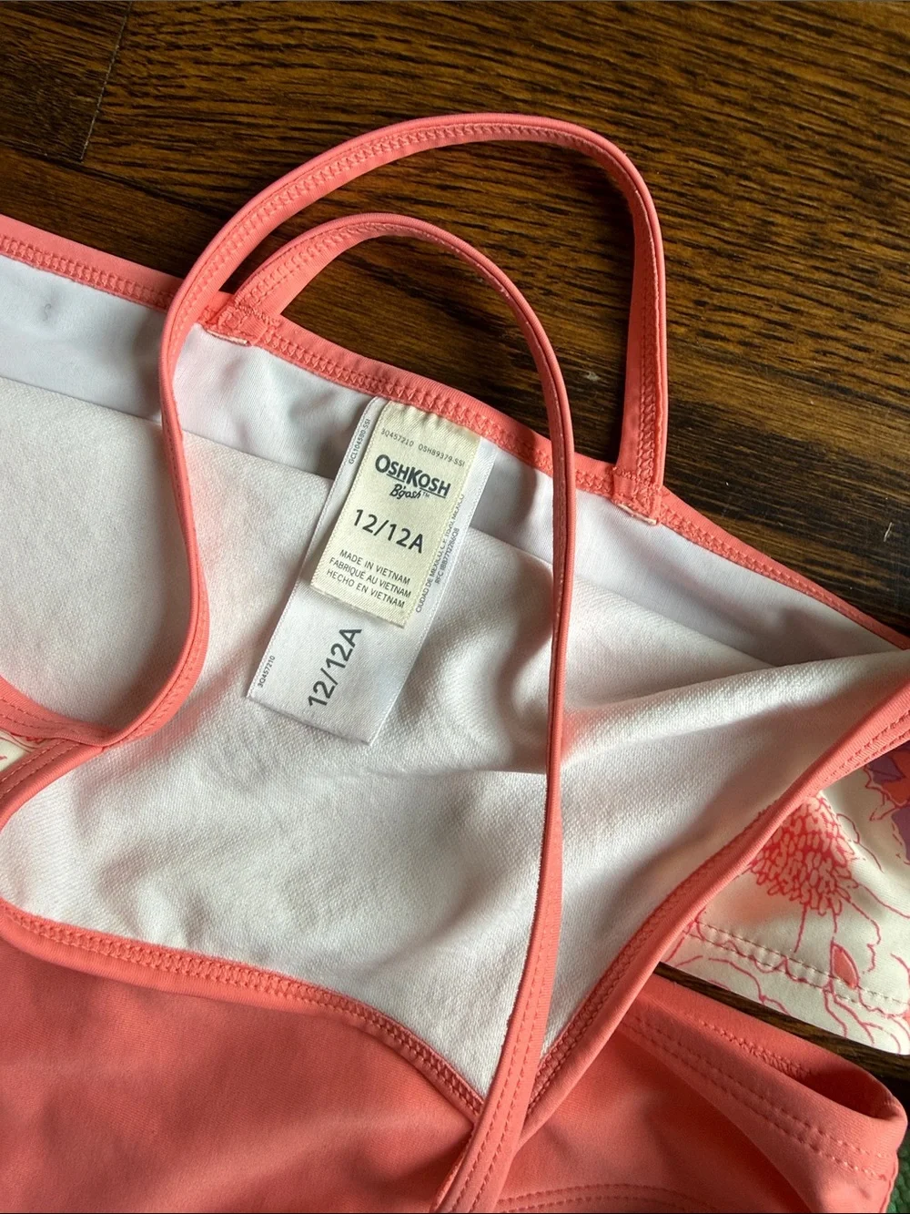 Old Navy Pink Swirl and Green Mix Girls' Swim Set Bundle